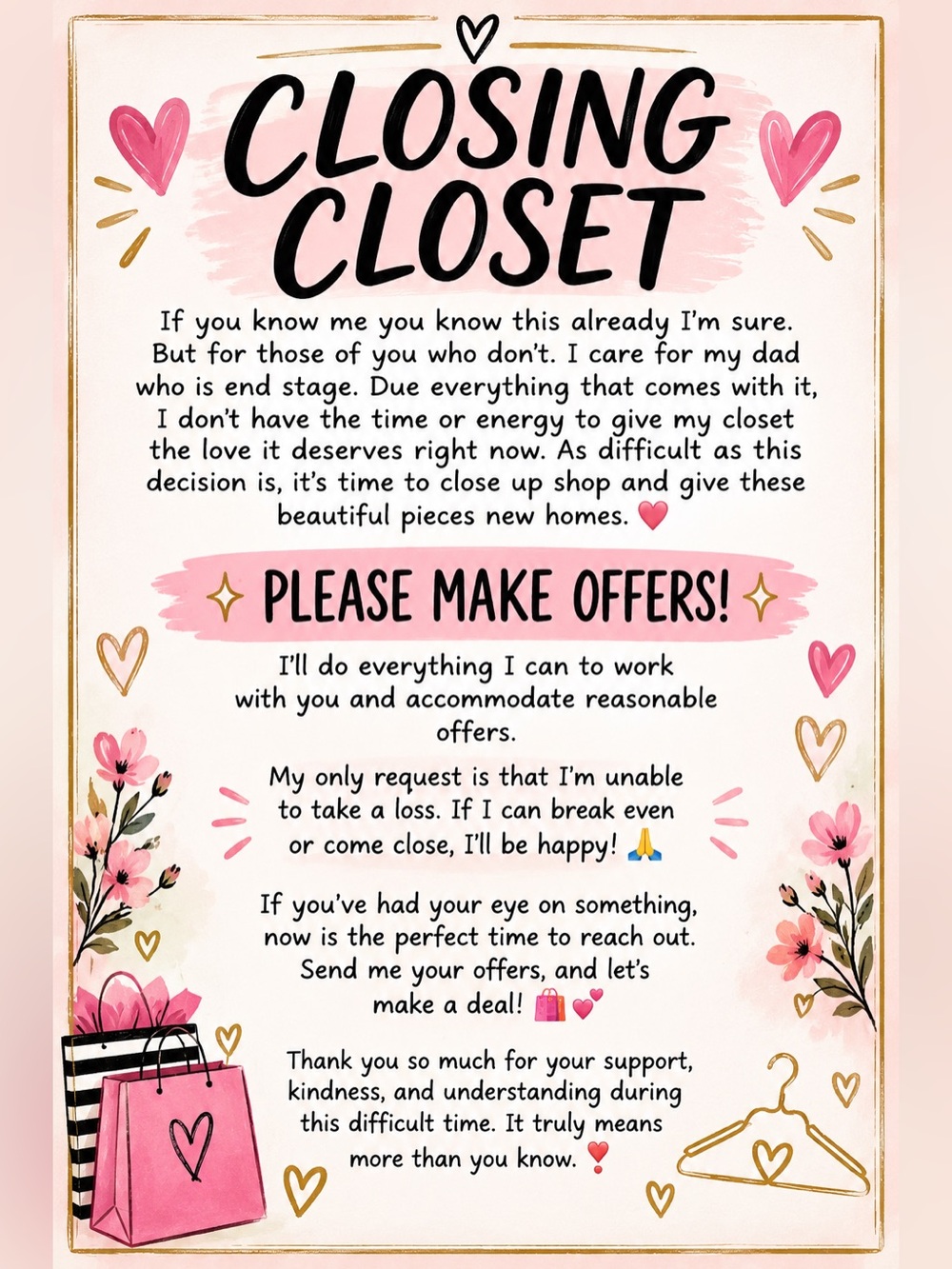 Closing Closet Clearout